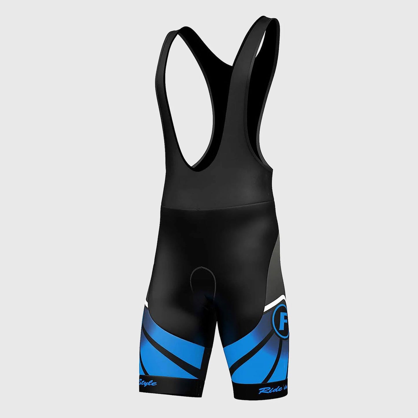 Fdx Signature Blue Men's Padded Summer Cycling Bib Shorts