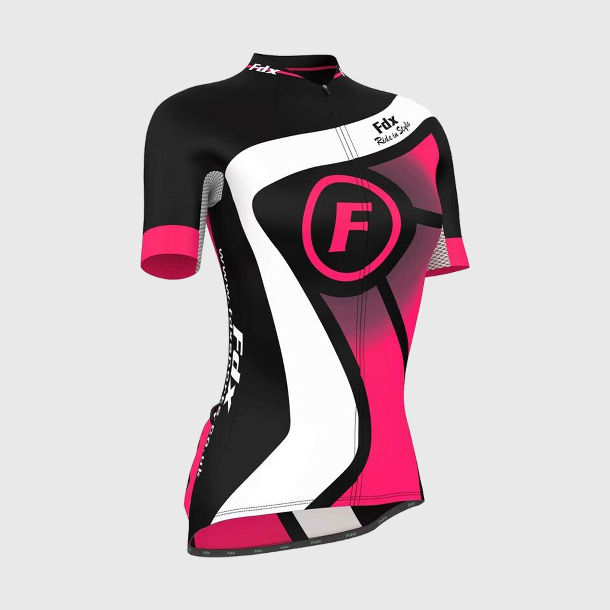 Fdx Signature Pink Women's Short Sleeve Summer Cycling Jersey