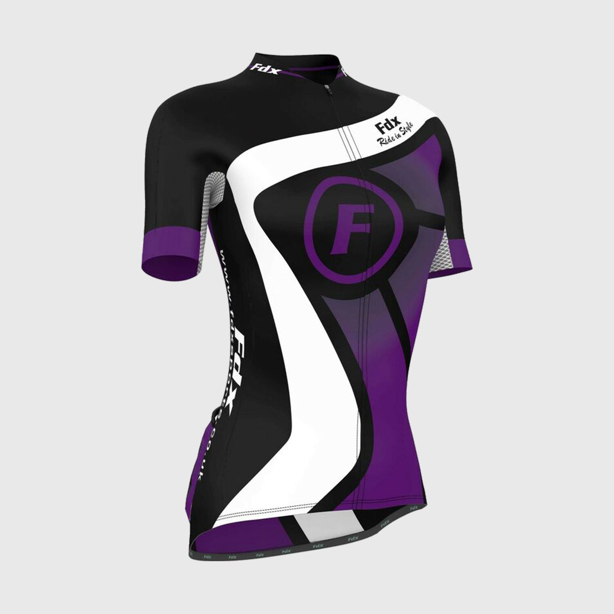 Fdx Signature Purple Women's Short Sleeve Summer Cycling Jersey