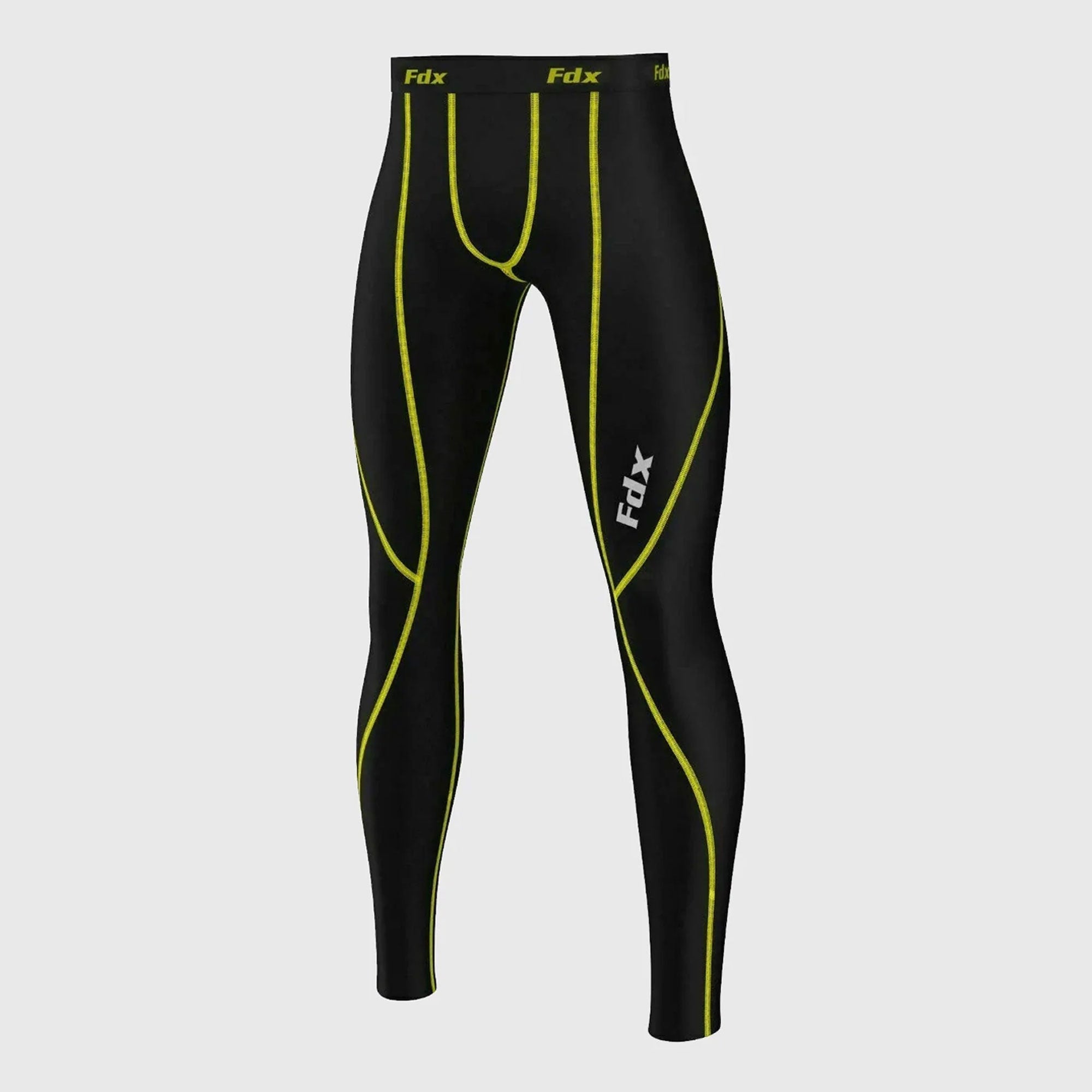 Men's Skinfit Black Yellow Spandex Tights Compression Pants Small 32 | eBay