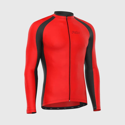 Fdx Transition Red Men's Long Sleeve Winter Cycling Jersey