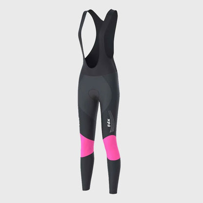 Fdx Thermodream Pink Women's Padded Winter Cycling Bib Tights