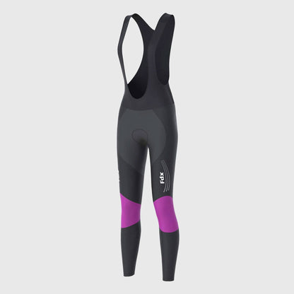 Fdx Thermodream Purple Women's Padded Winter Cycling Bib Tights