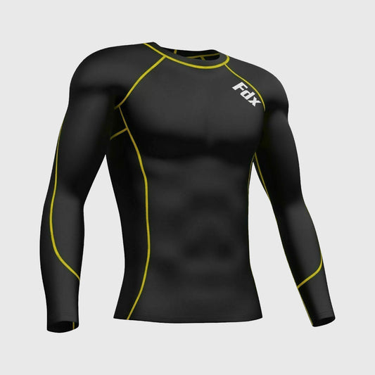 Fdx Blitz Men's Yellow Base Layer Winter Cycling Top