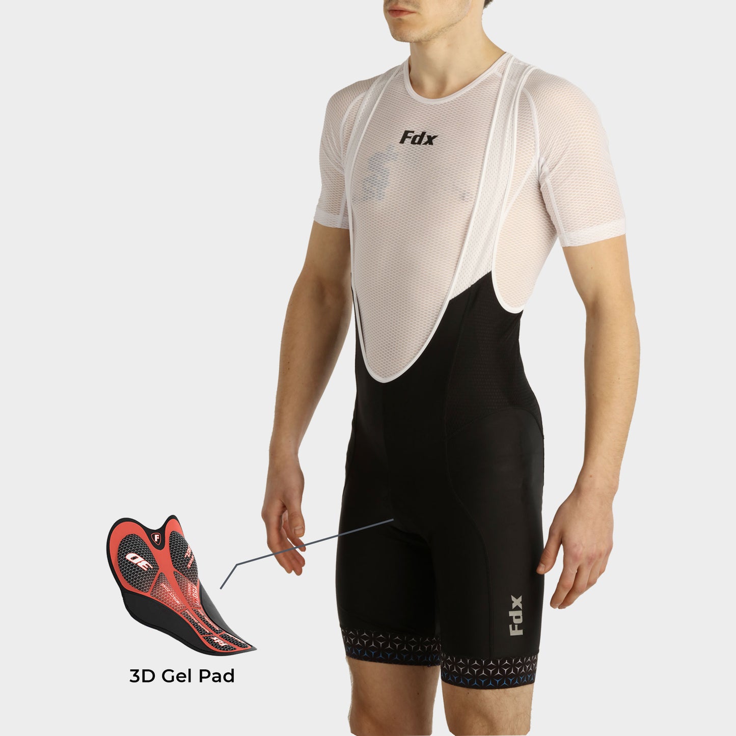 Fdx Vega Black Men's Padded Summer Cycling Bib Shorts