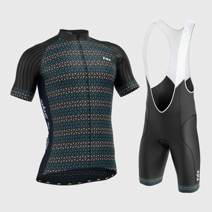 Fdx Men's Set Vega Black Short Sleeve Jersey & Bib Shorts