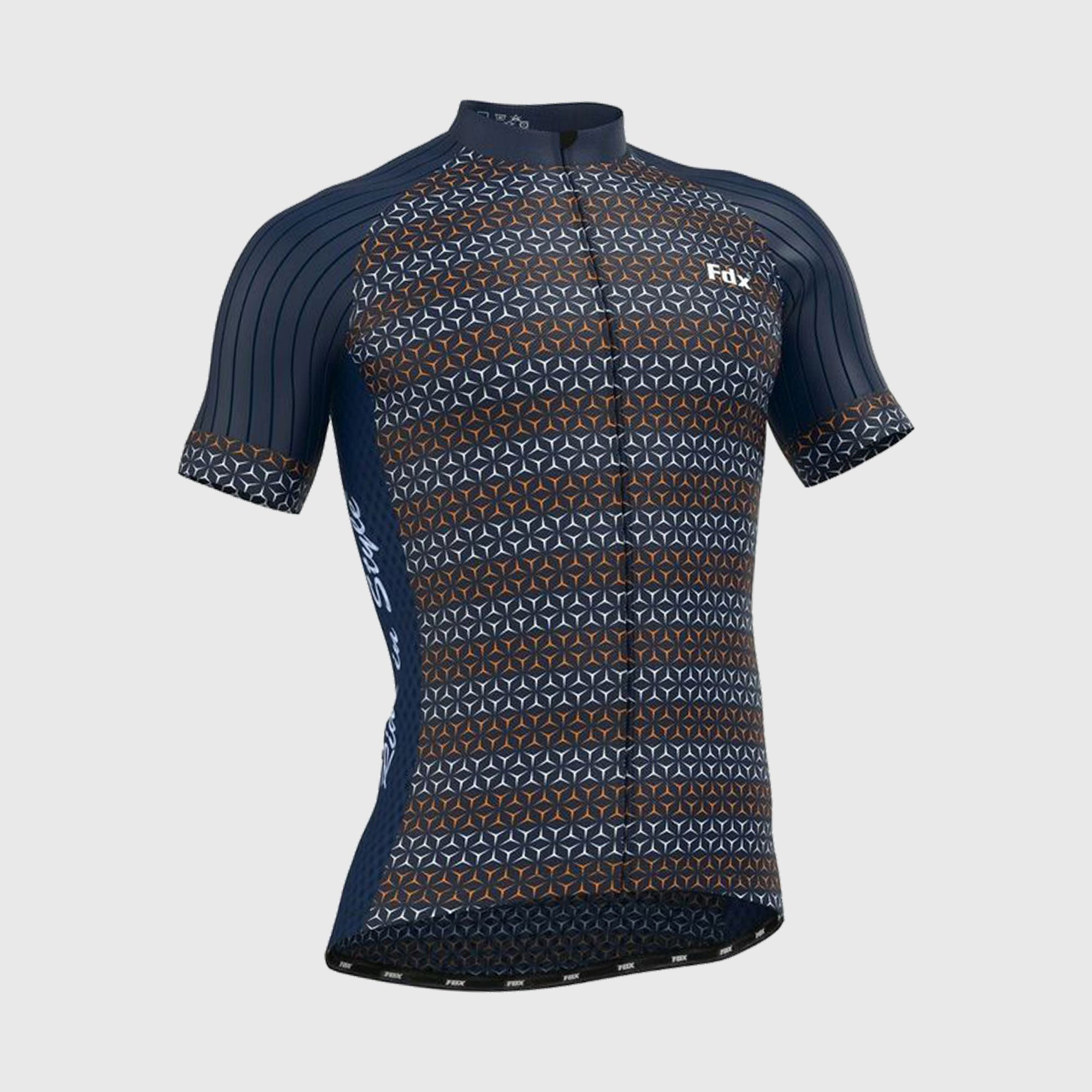 Fdx Vega Blue Men's Short Sleeve Summer Cycling Jersey