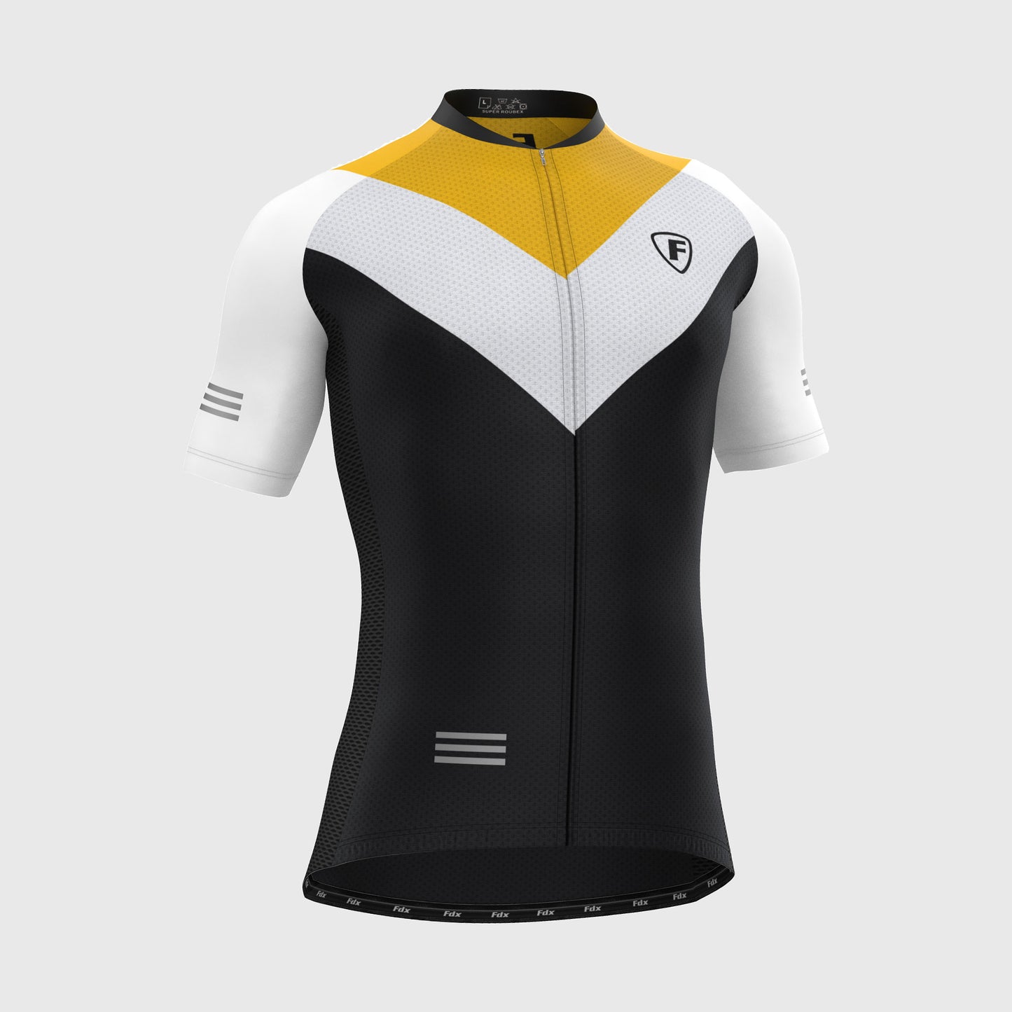 Fdx Velos Yellow Men's Short Sleeve Summer Cycling Jersey