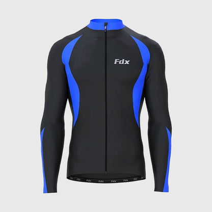 Fdx Viper Men's Blue Men's Thermal Roubaix Long Sleeve Cycling Jersey