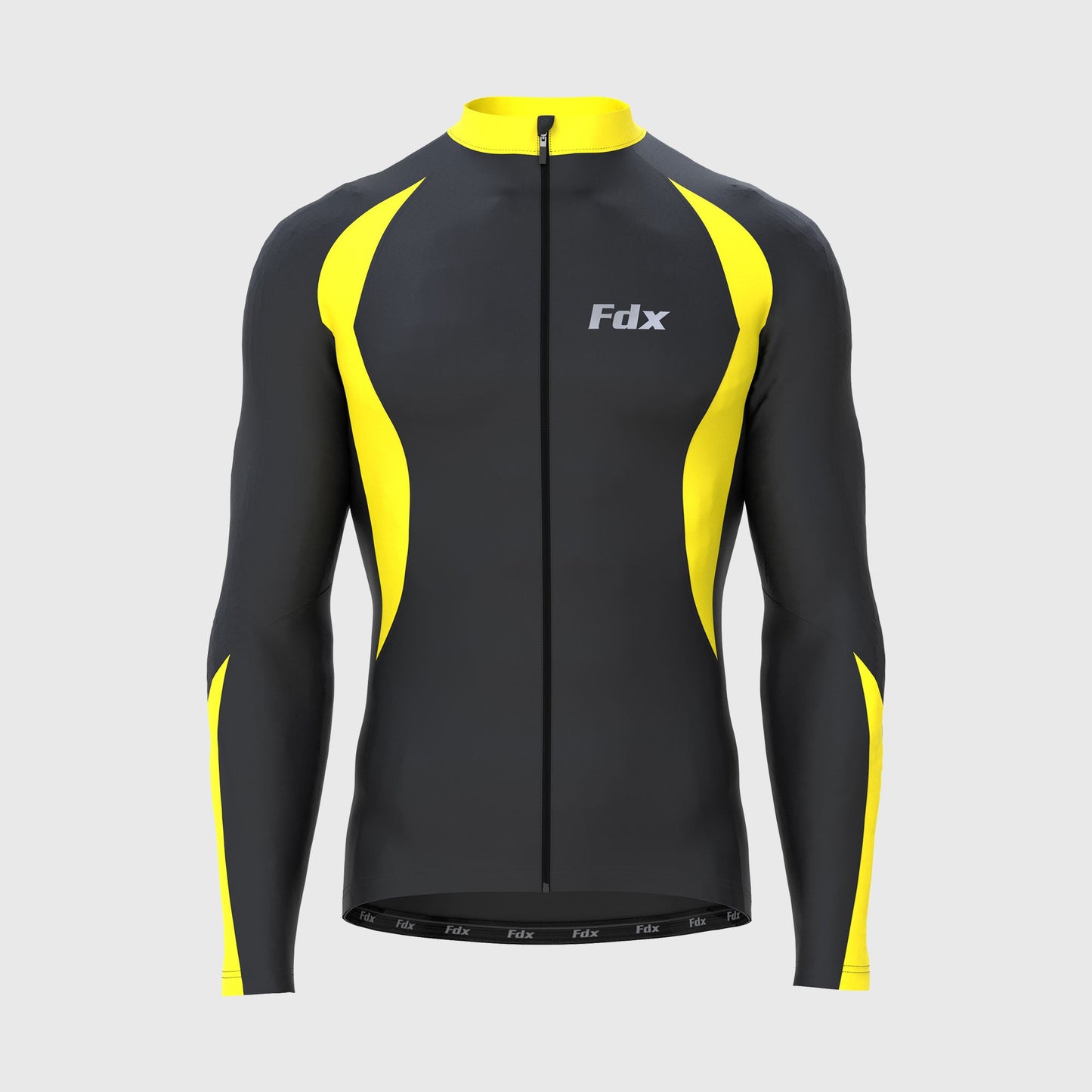 Fdx Viper Men's Yellow Men's Thermal Roubaix Long Sleeve Cycling Jersey