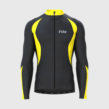 Fdx Viper Men's Yellow Men's Thermal Roubaix Long Sleeve Cycling Jersey