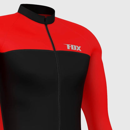 Fdx Comet Men's Red Thermal Roubaix Long Sleeve Cycling Jersey